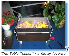 A tabletop seafood steamer for oysters,clams, shrimp, crab