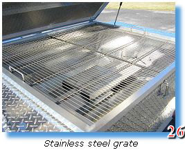 Stainless steel grate in trailer grill
