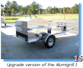 Trailer-mounted barbecue grill with separate seafood steamer