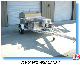 Sturdy trailer-mounted barbecue grill